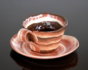 Keramická šálka na espresso/ristretto 70ml Hnedá Unikát !!! Ručne Modelované