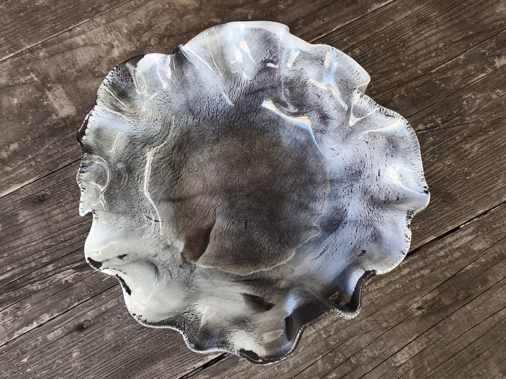 Exkluzívna autorská porcelánovo-kameninová misa – svetový unikát v organickej forme - Priemer 27 cm | Výška 9 cm