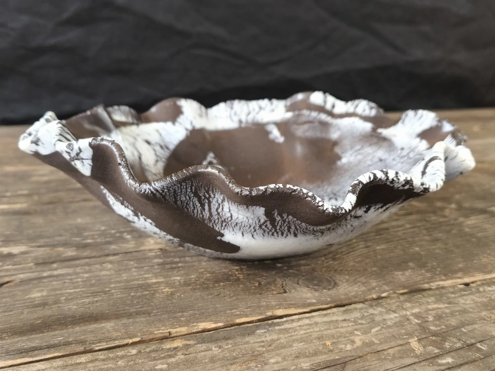 Exkluzívna autorská porcelánovo-kameninová misa – svetový unikát v organickej forme - Priemer 27 cm | Výška 9 cm