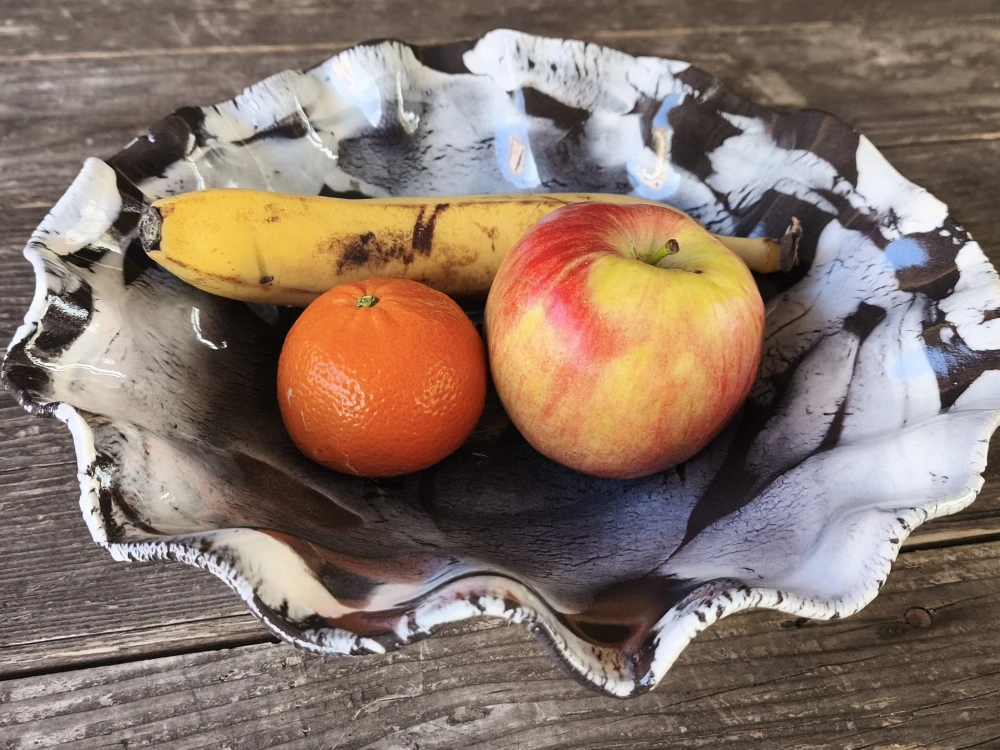Exkluzívna autorská porcelánovo-kameninová misa – svetový unikát v organickej forme - Priemer 27 cm | Výška 9 cm