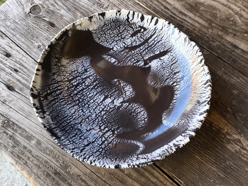 Exkluzívna autorská porcelánovo-kameninová misa – svetový unikát v organickej forme - Priemer 26 cm | Výška 5 cm