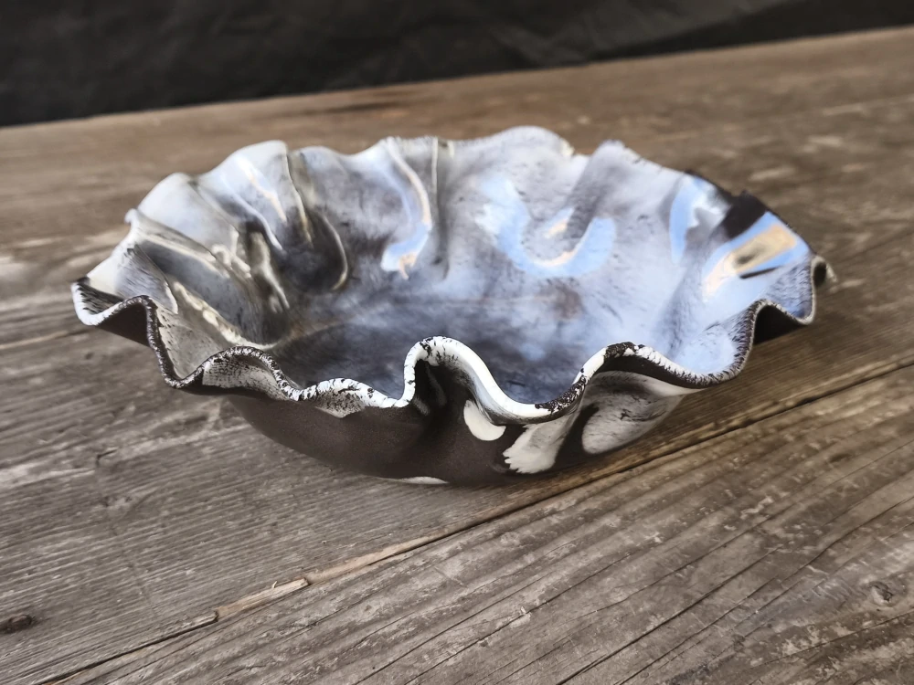 Exkluzívna autorská porcelánovo-kameninová misa – svetový unikát v organickej forme - Priemer 27 cm | Výška 9 cm